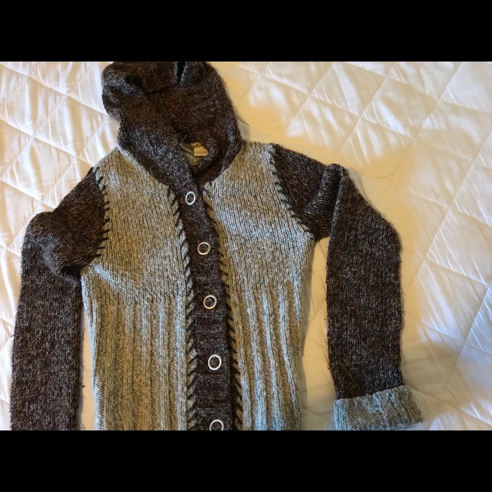 Button up sweater hoodie